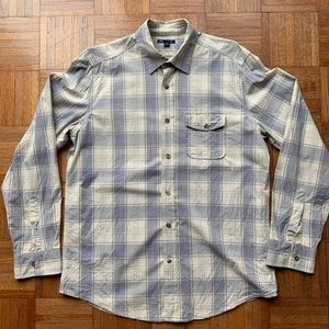 Men's Gap Light Blue & Tan Button Down Shirt, M